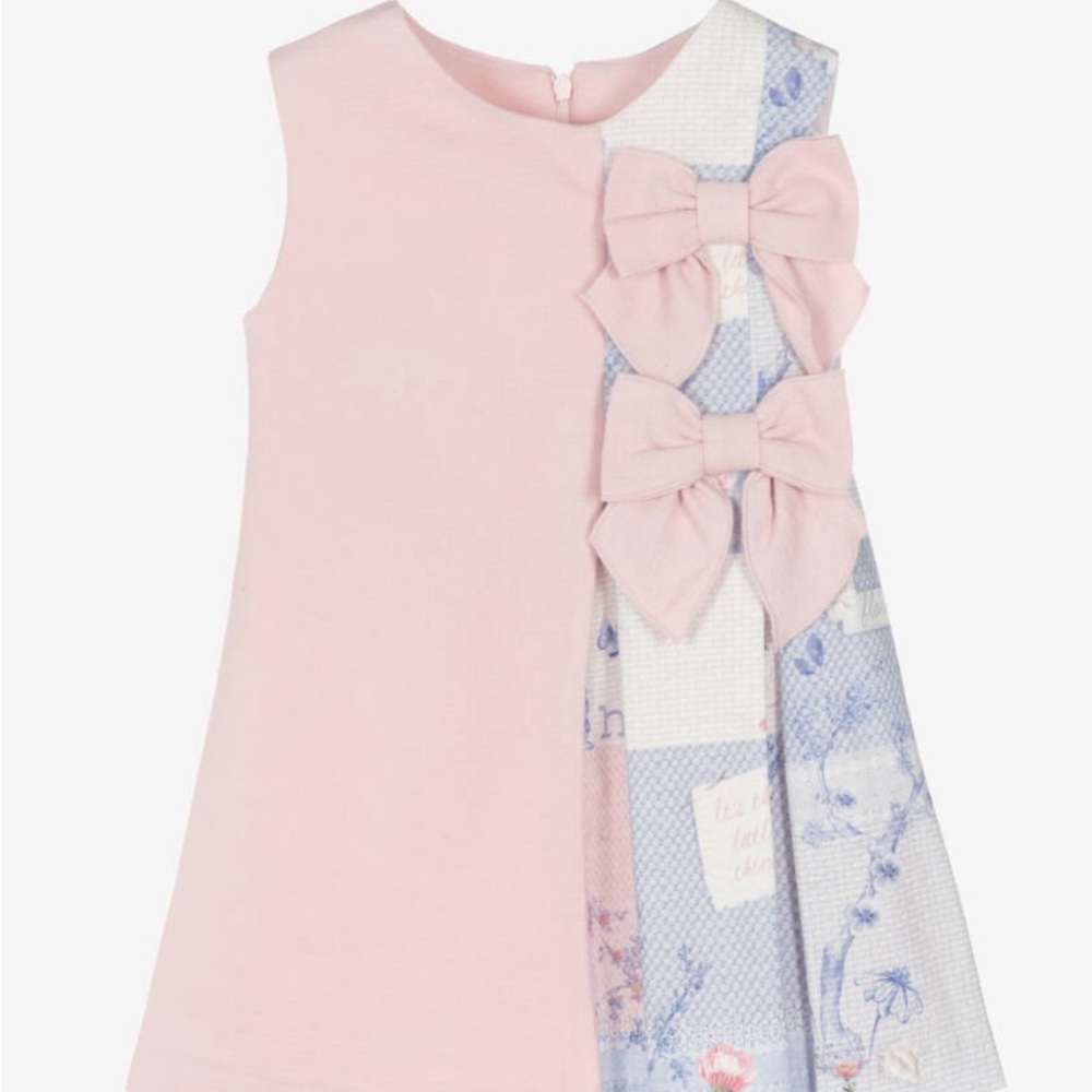Lapin House Pink Sleeveless Dress with Bows Perfect Condition